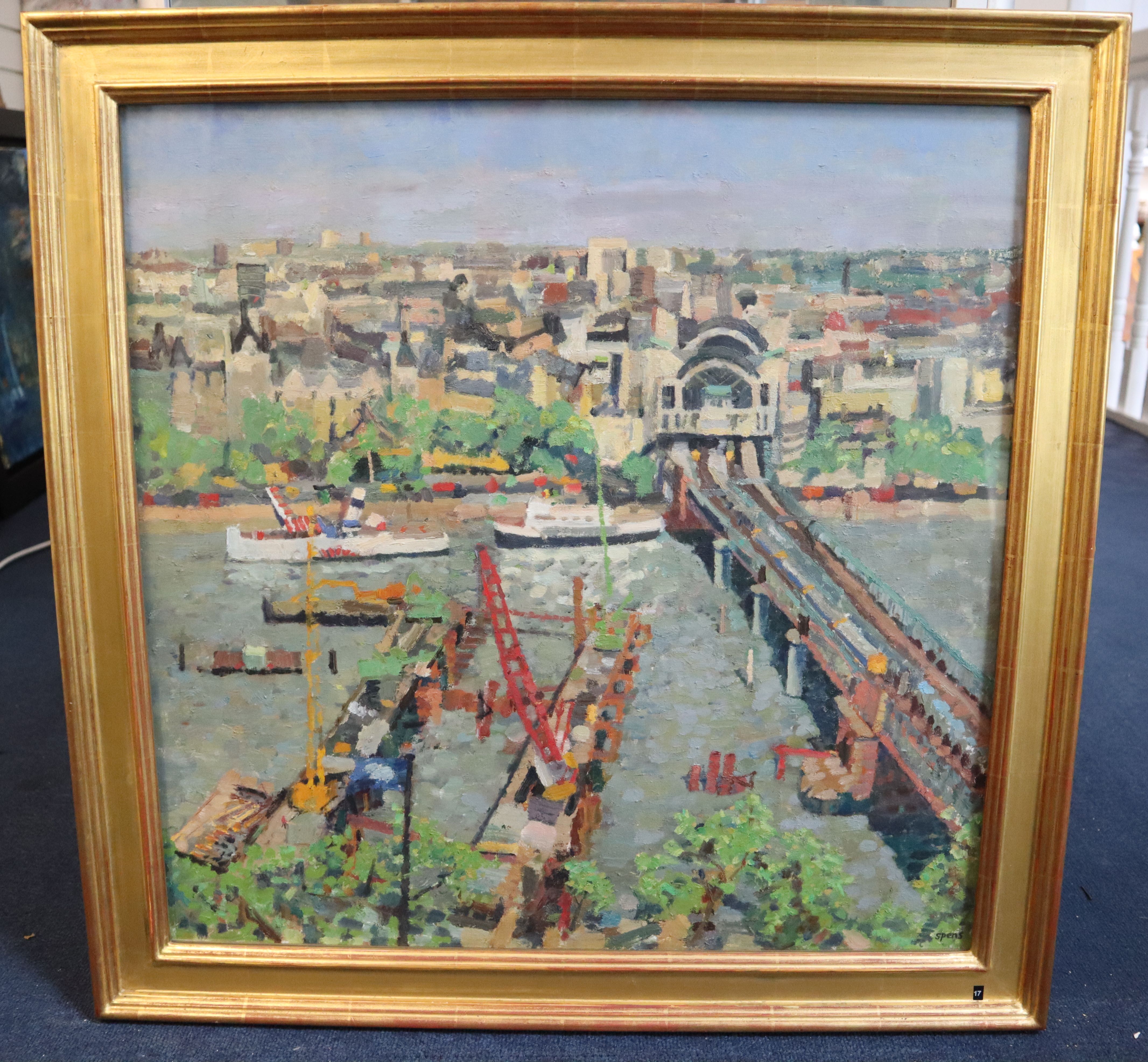 § Peter Spens (20th C.) Charing Cross from Shell Tower 1998 23.5 x 23.5in.